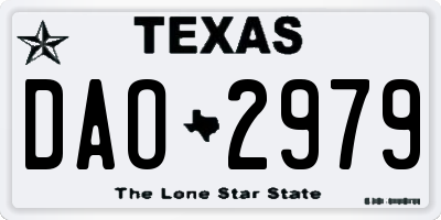 TX license plate DAO2979