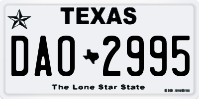 TX license plate DAO2995