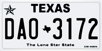 TX license plate DAO3172