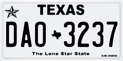 TX license plate DAO3237