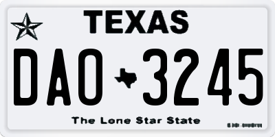 TX license plate DAO3245