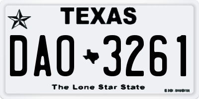 TX license plate DAO3261