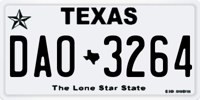 TX license plate DAO3264