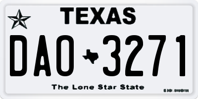 TX license plate DAO3271