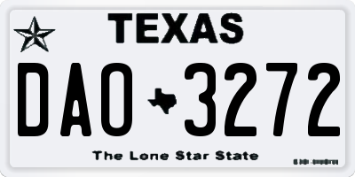 TX license plate DAO3272