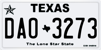 TX license plate DAO3273