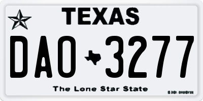 TX license plate DAO3277