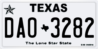 TX license plate DAO3282