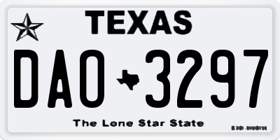 TX license plate DAO3297