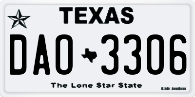TX license plate DAO3306