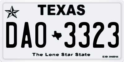 TX license plate DAO3323