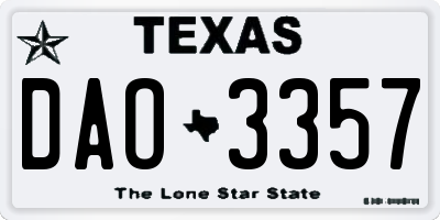 TX license plate DAO3357