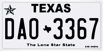 TX license plate DAO3367