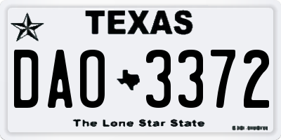 TX license plate DAO3372