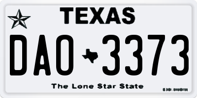 TX license plate DAO3373