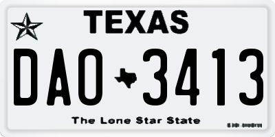 TX license plate DAO3413