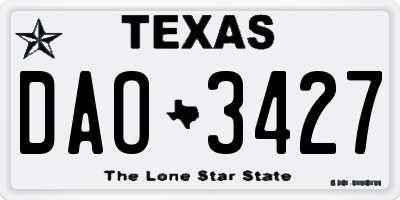 TX license plate DAO3427