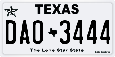 TX license plate DAO3444