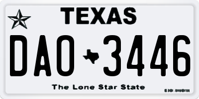 TX license plate DAO3446