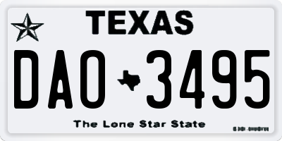 TX license plate DAO3495