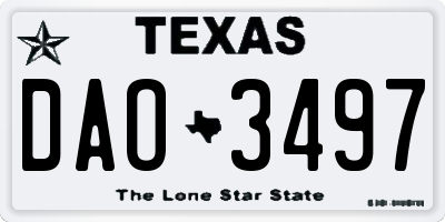 TX license plate DAO3497