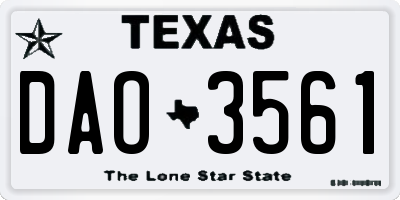 TX license plate DAO3561