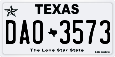TX license plate DAO3573