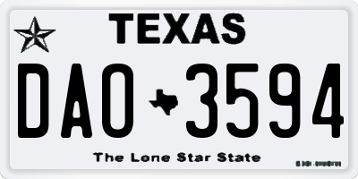 TX license plate DAO3594