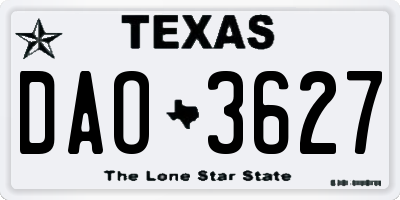 TX license plate DAO3627