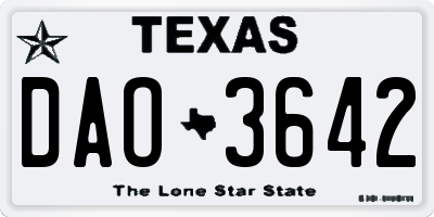 TX license plate DAO3642