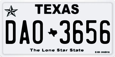 TX license plate DAO3656