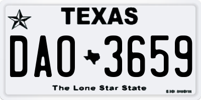 TX license plate DAO3659