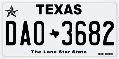 TX license plate DAO3682