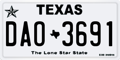 TX license plate DAO3691