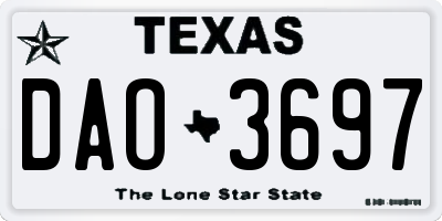 TX license plate DAO3697