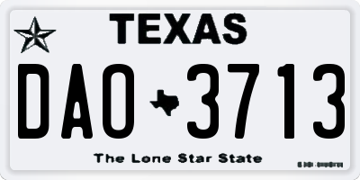 TX license plate DAO3713