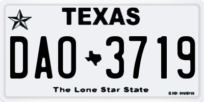 TX license plate DAO3719