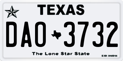 TX license plate DAO3732