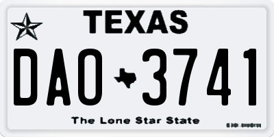 TX license plate DAO3741