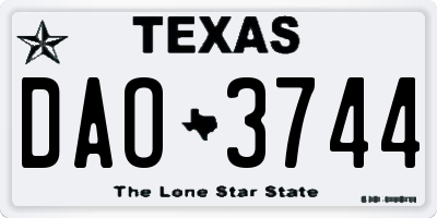 TX license plate DAO3744