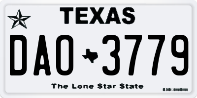 TX license plate DAO3779
