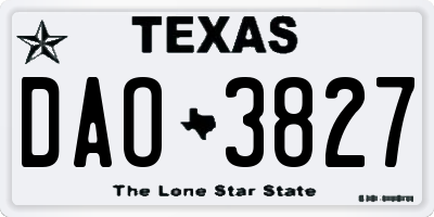 TX license plate DAO3827