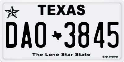TX license plate DAO3845