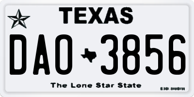 TX license plate DAO3856