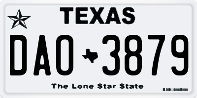 TX license plate DAO3879
