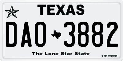TX license plate DAO3882