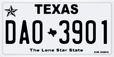 TX license plate DAO3901