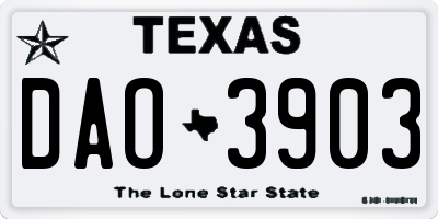 TX license plate DAO3903