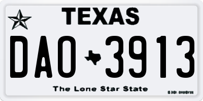 TX license plate DAO3913