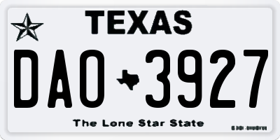 TX license plate DAO3927